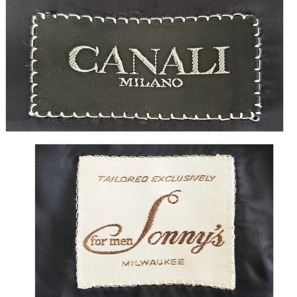 CANALI Milano Men's Dark Blue Wool Trench Coat Overcoat Italy 52 R - Picture 5 of 12